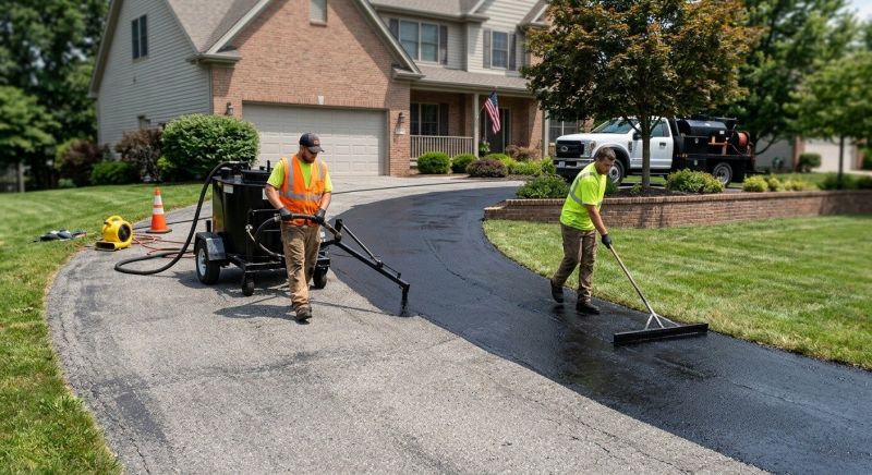 Hot Tar Driveway Sealing in Columbus, OH